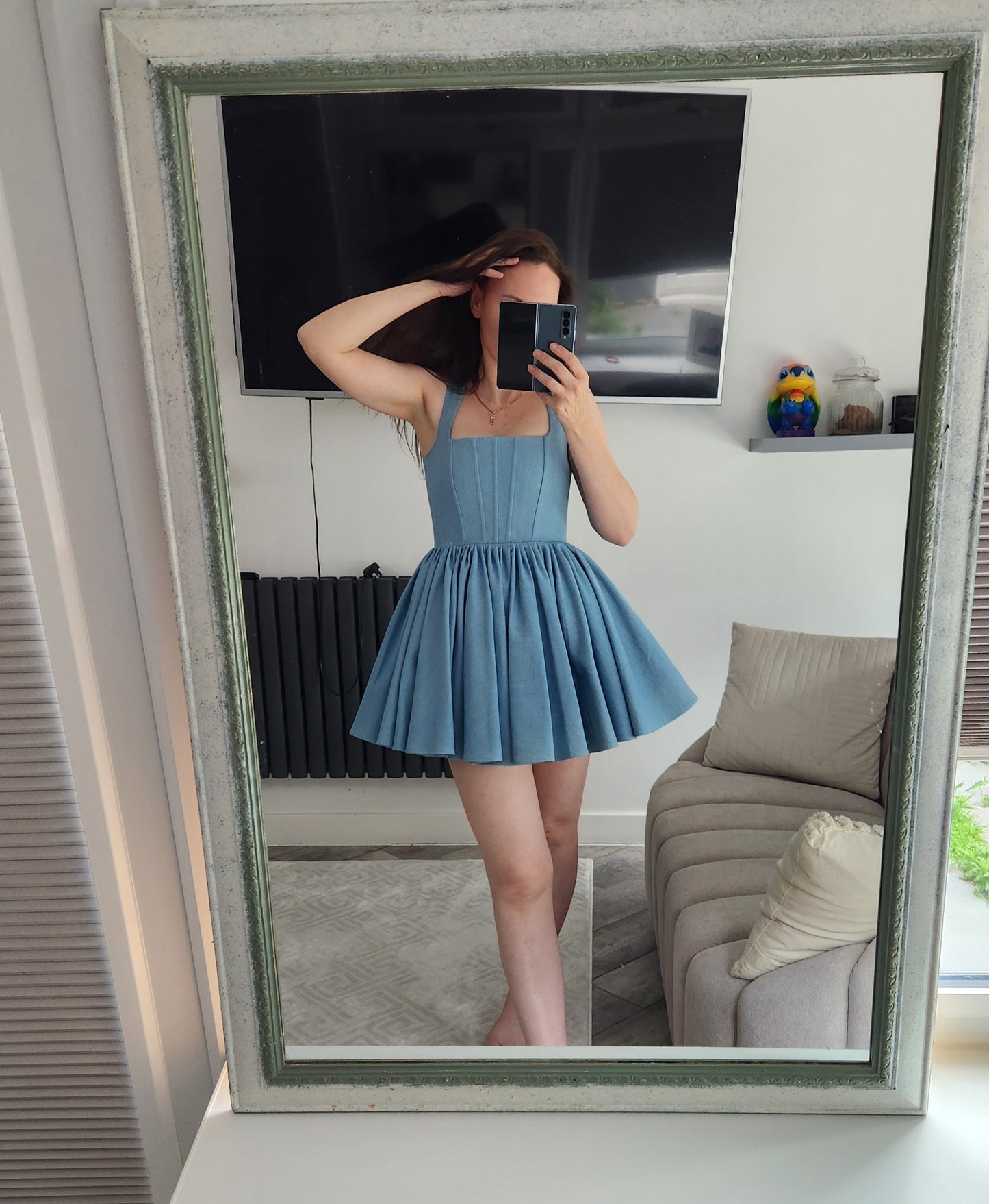Denim mini dress