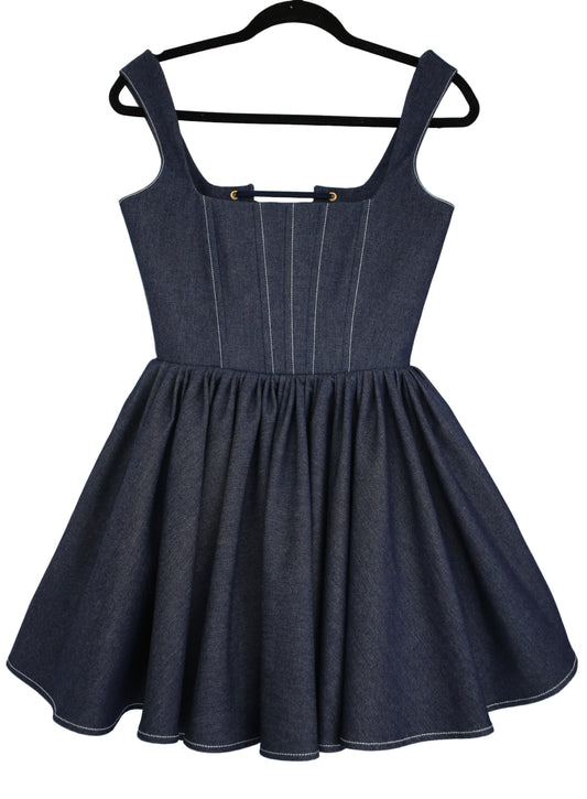 Dark denim mini dress